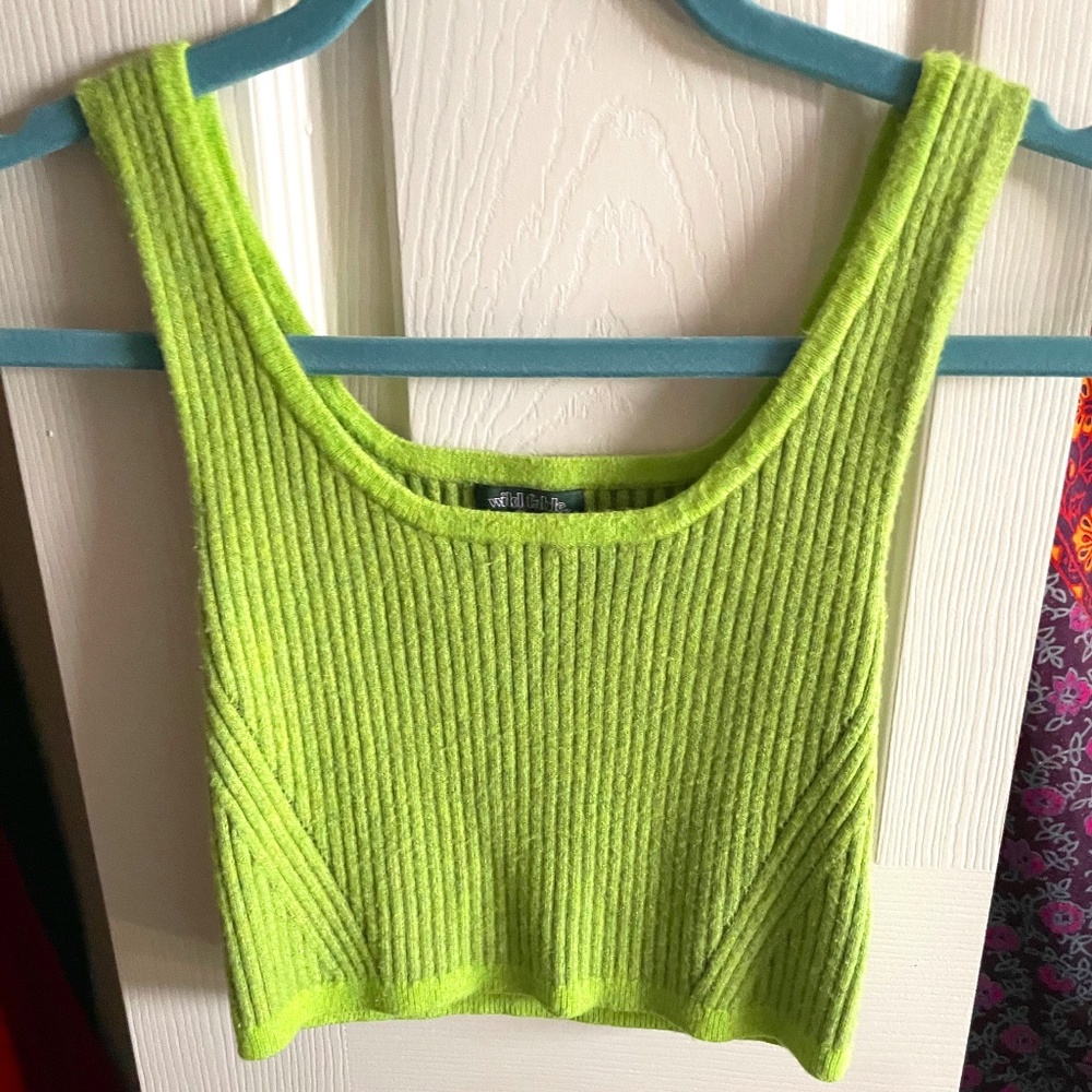 Super soft green knit tank top